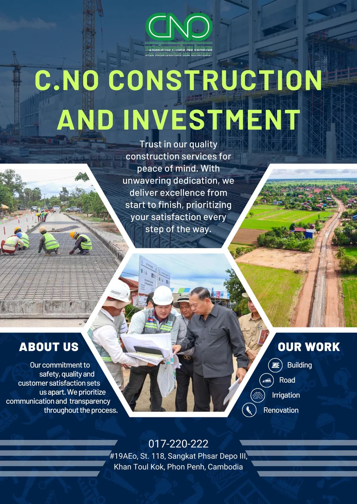 C.NO Construction and Investment company profile poster